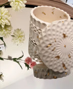 Luxury Gift Set — Large Marble Tray & Geometric Jar (Gold Leaf)