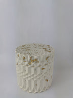 Luxury Gift Set — Large Marble Tray & Geometric Jar (Gold Leaf)