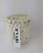 Geometric Round Storage Jar & Lid — Gold Leaf