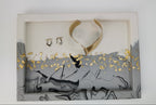 Large Square Vanity Tray — Black Marble & Gold Leaf
