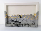 Large Square Vanity Tray — Black Marble & Gold Leaf