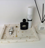Luxury Gift Set — Large Vanity Tray, Shell Tray & Carousel Ribbed Jar (Gold Leaf)