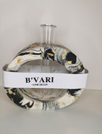 Black Marble Vase with Propagation Tube —  Marble & Gold Leaf