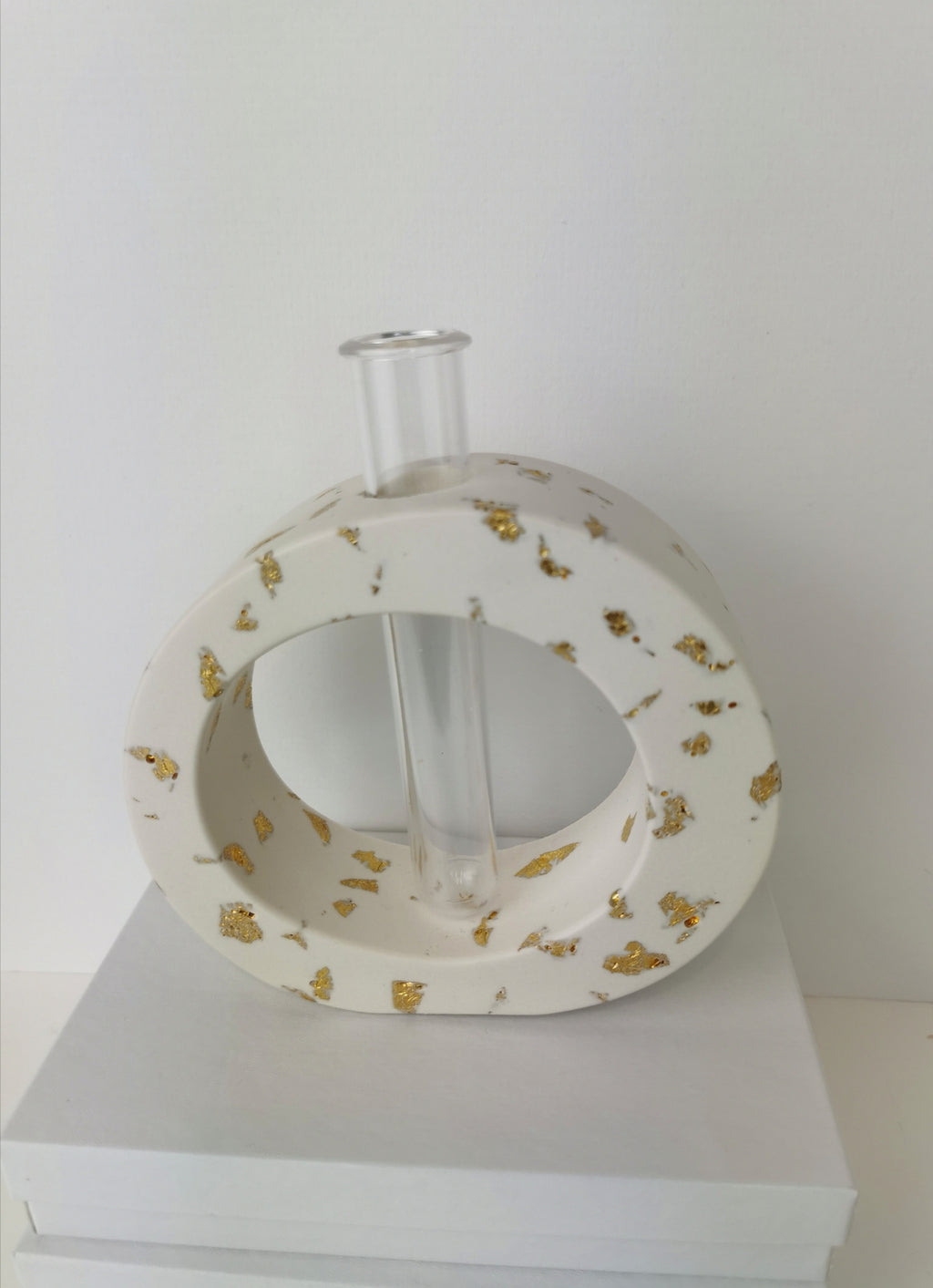 Vase with Propagation Tube — Gold Leaf