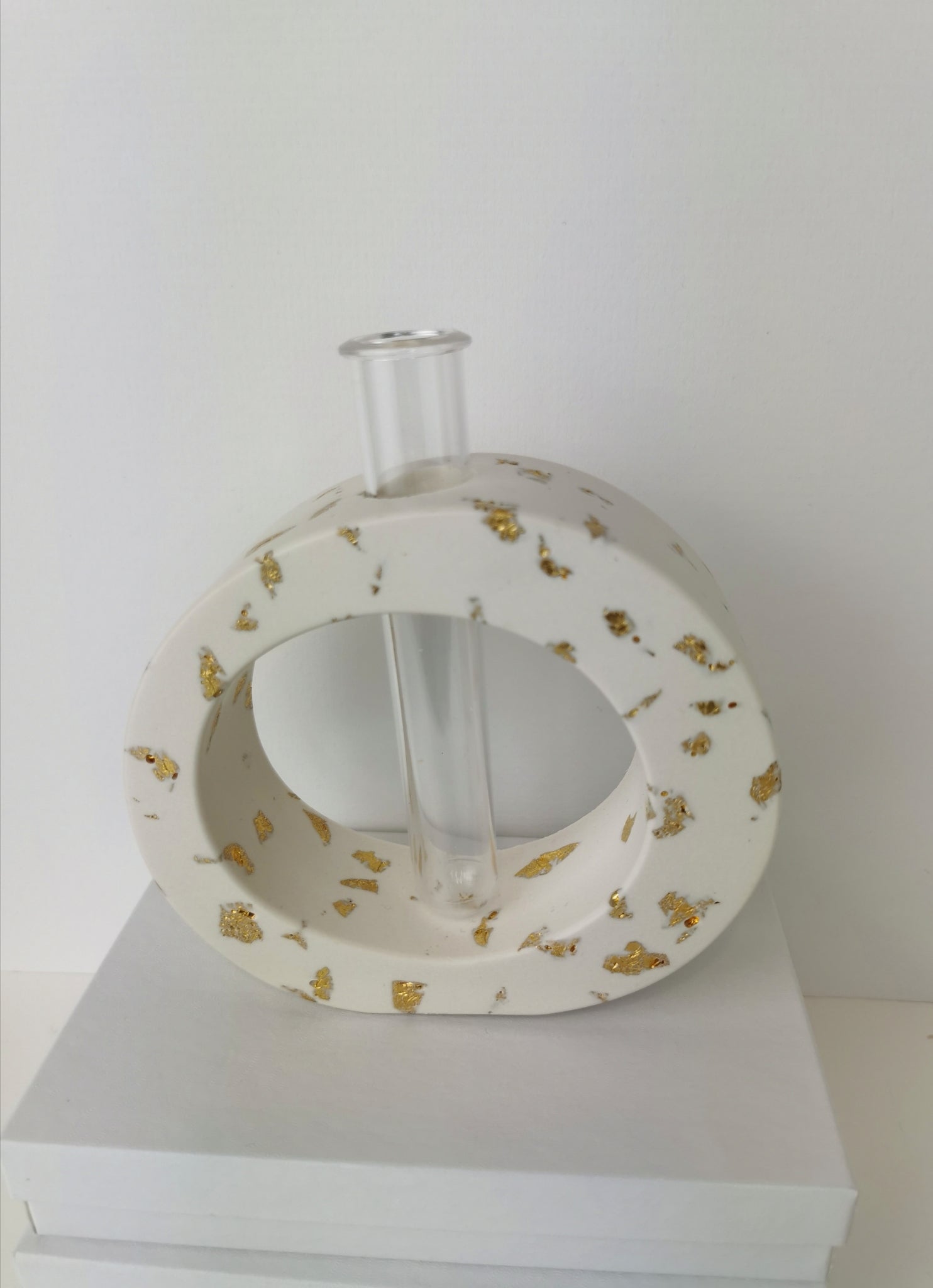 Vase with Propagation Tube — Gold Leaf