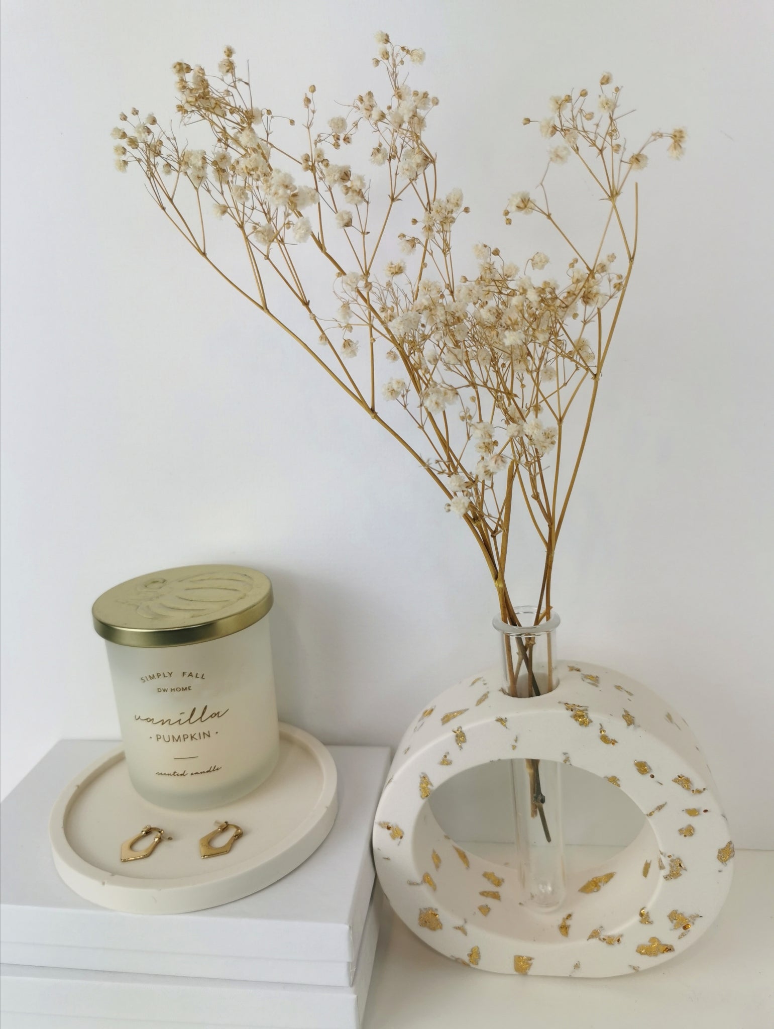 Vase with Propagation Tube — Gold Leaf