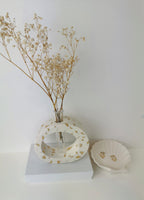 Luxury Gift Set — Vase, Oval Tray & Shell Tray (Gold Leaf)