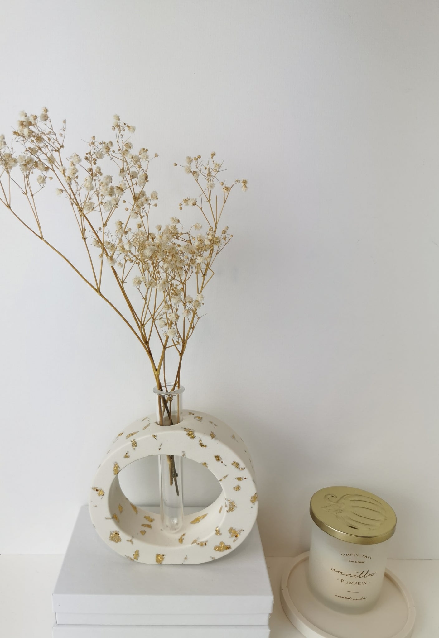 Vase with Propagation Tube — Gold Leaf