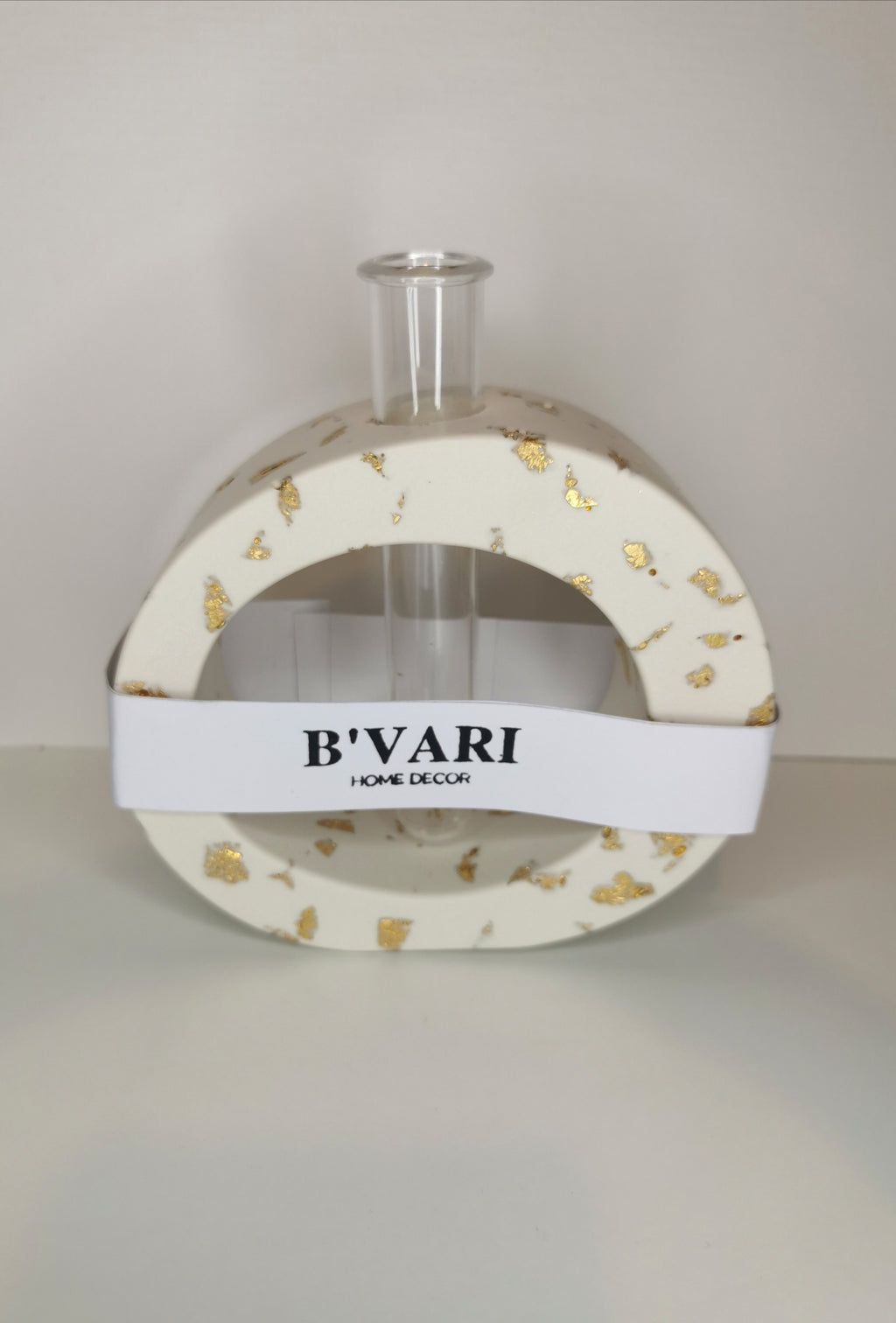 Vase with Propagation Tube — Gold Leaf
