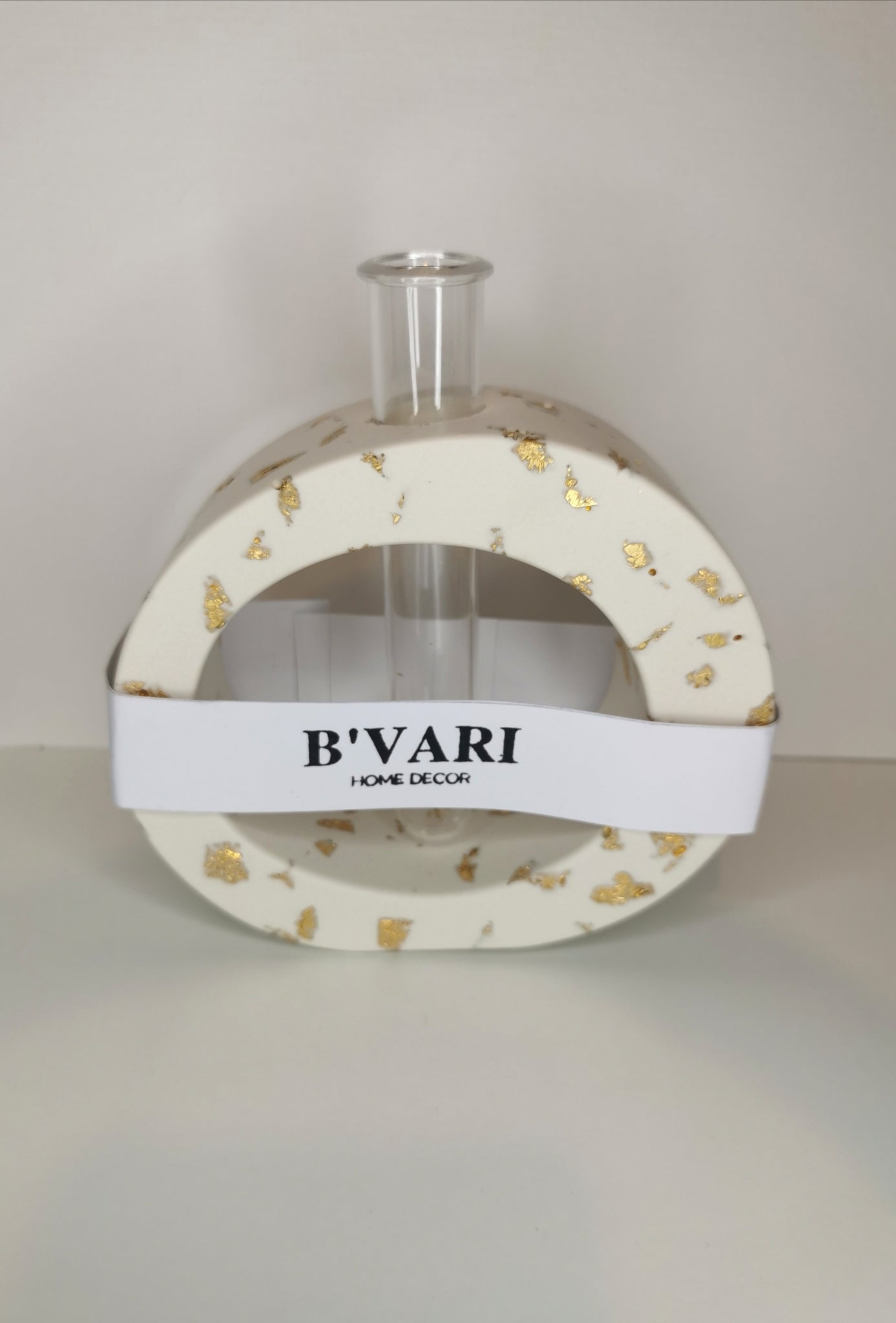 Vase with Propagation Tube — Gold Leaf