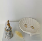 Cone-Shaped Ring Holder — Black Marble & Gold Leaf