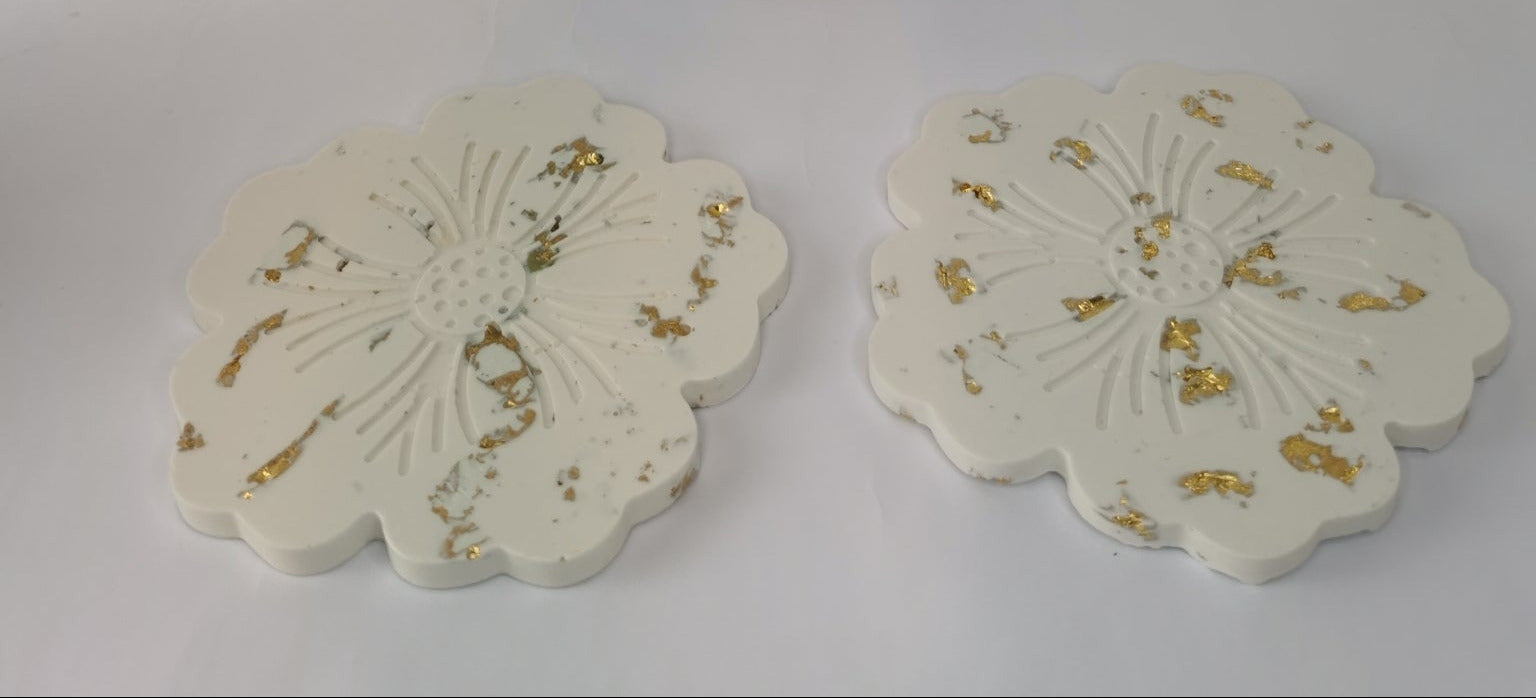 Flower Coasters — Gold Leaf