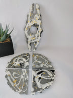 Wine Holder Set — Wine Holder & Triangle Coasters (Marble & Gold)
