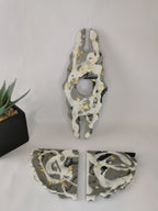 Wine Holder Set — Wine Holder & Triangle Coasters (Marble & Gold)