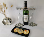 Black Marble Vase with Propagation Tube —  Marble & Gold Leaf