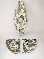 Wine Holder Set — Wine Holder & Triangle Coasters (Marble & Gold)