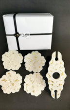 Wine Holder Set - Wine holder & Flower Coasters (Gold Leaf)