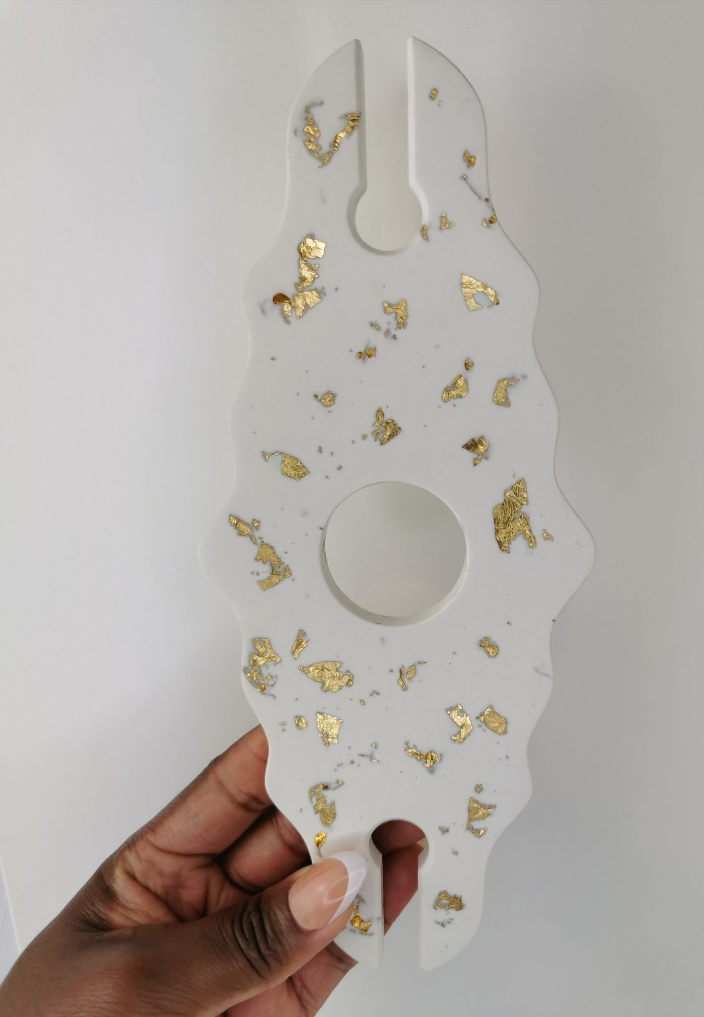 Wine Holder Set - Wine holder & Flower Coasters (Gold Leaf)