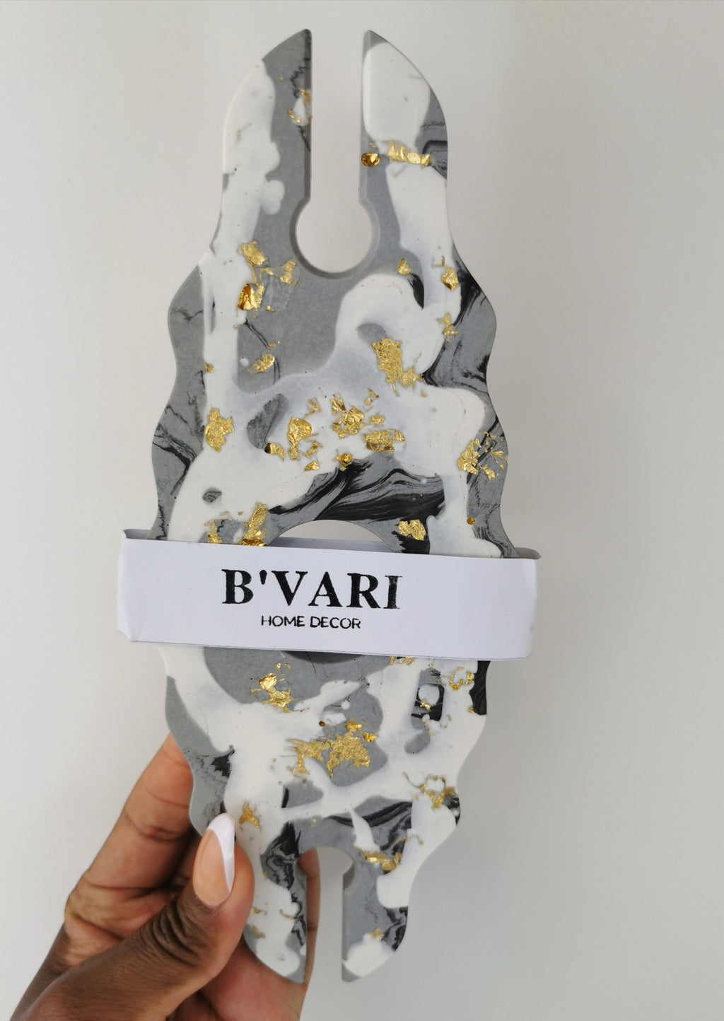 Wine Holder Set — Wine Holder & Flower Coasters ( Marble & Gold )