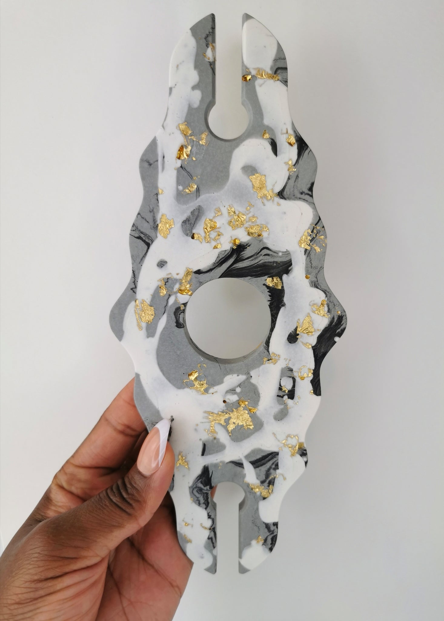 Wine Holder Set — Wine Holder & Flower Coasters ( Marble & Gold )