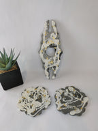Wine Holder Set — Wine Holder & Flower Coasters ( Marble & Gold )