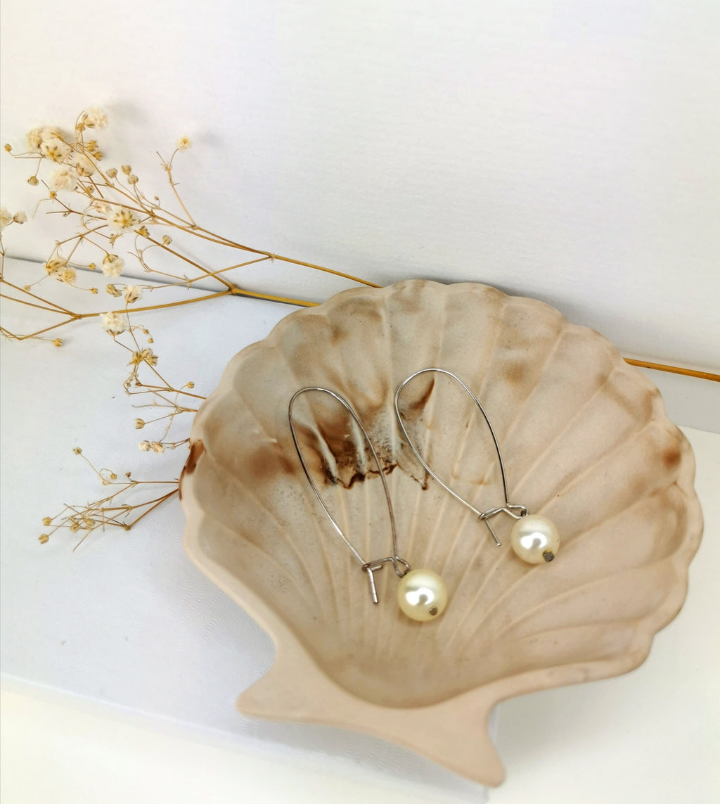 Shell Trinket Tray — Chocolate Marble & Gold Leaf