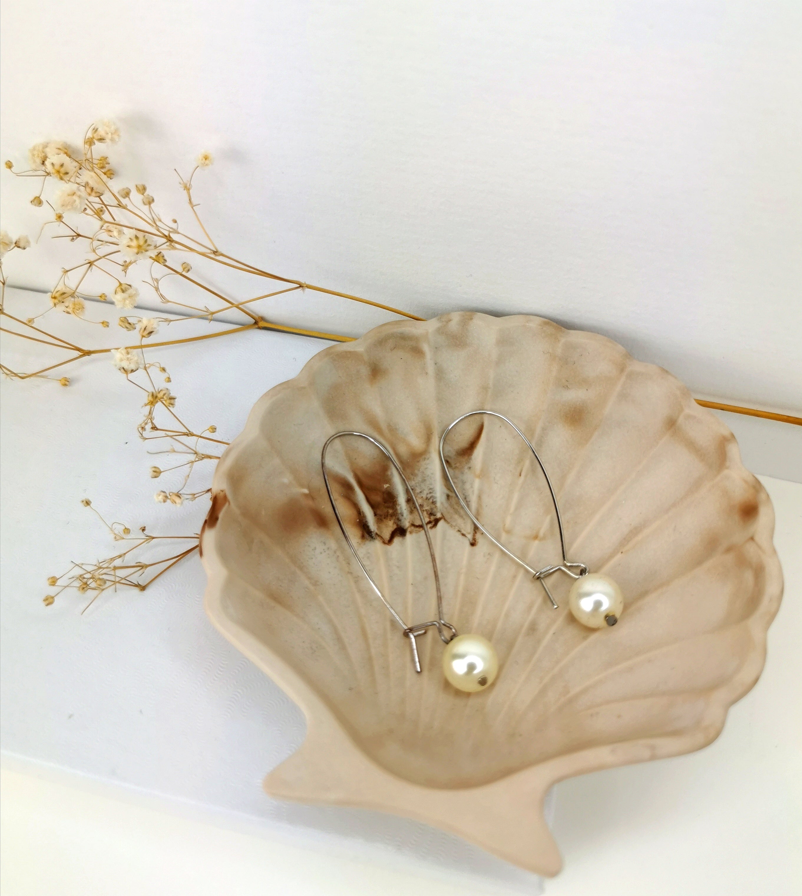Shell Trinket Tray — Chocolate Marble & Gold Leaf