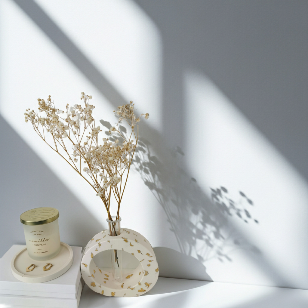 Vase with Propagation Tube — Gold Leaf