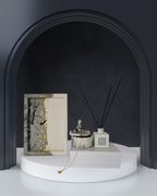 Large Square Vanity Tray — Black Marble & Gold Leaf
