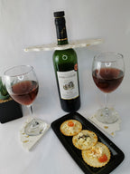 Wine Holder Set —  Wine holder & Triangle Coasters (Gold Leaf)