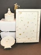 Luxury Gift Set — Large Vanity Tray, Shell Tray & Carousel Ribbed Jar (Gold Leaf)