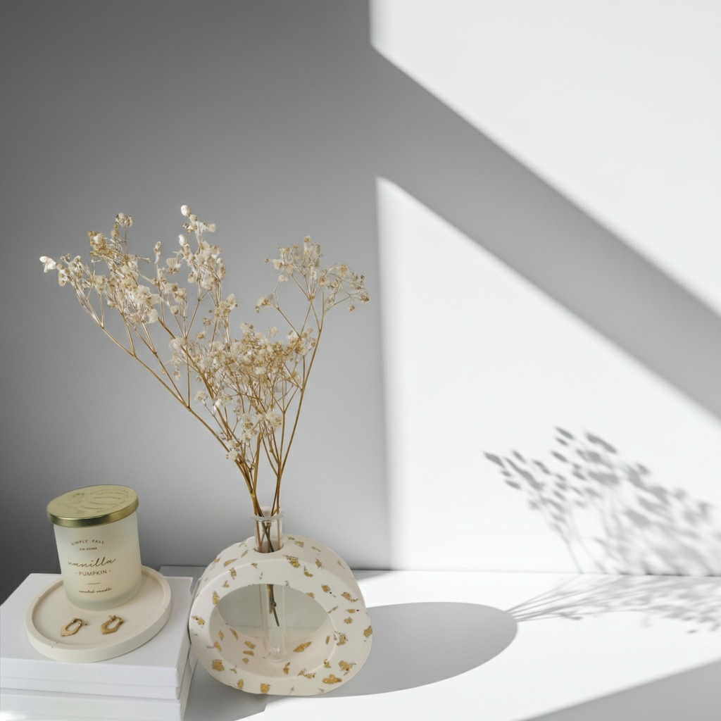 Vase with Propagation Tube — Gold Leaf