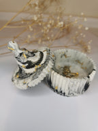 Luxury Gift Set — Large Marble Vanity Tray & Carousel Ribbed Jar