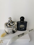 Luxury Gift Set — Ribbed Carousel Jar & Ring Holder (Marble & Gold)