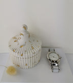 Luxury Gift Set — Large Vanity Tray, Shell Tray & Carousel Ribbed Jar (Gold Leaf)