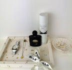Luxury Gift Set — Large Vanity Tray, Shell Tray & Carousel Ribbed Jar (Gold Leaf)