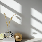 Black Marble Vase with Propagation Tube —  Marble & Gold Leaf