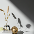 Black Marble Vase with Propagation Tube —  Marble & Gold Leaf