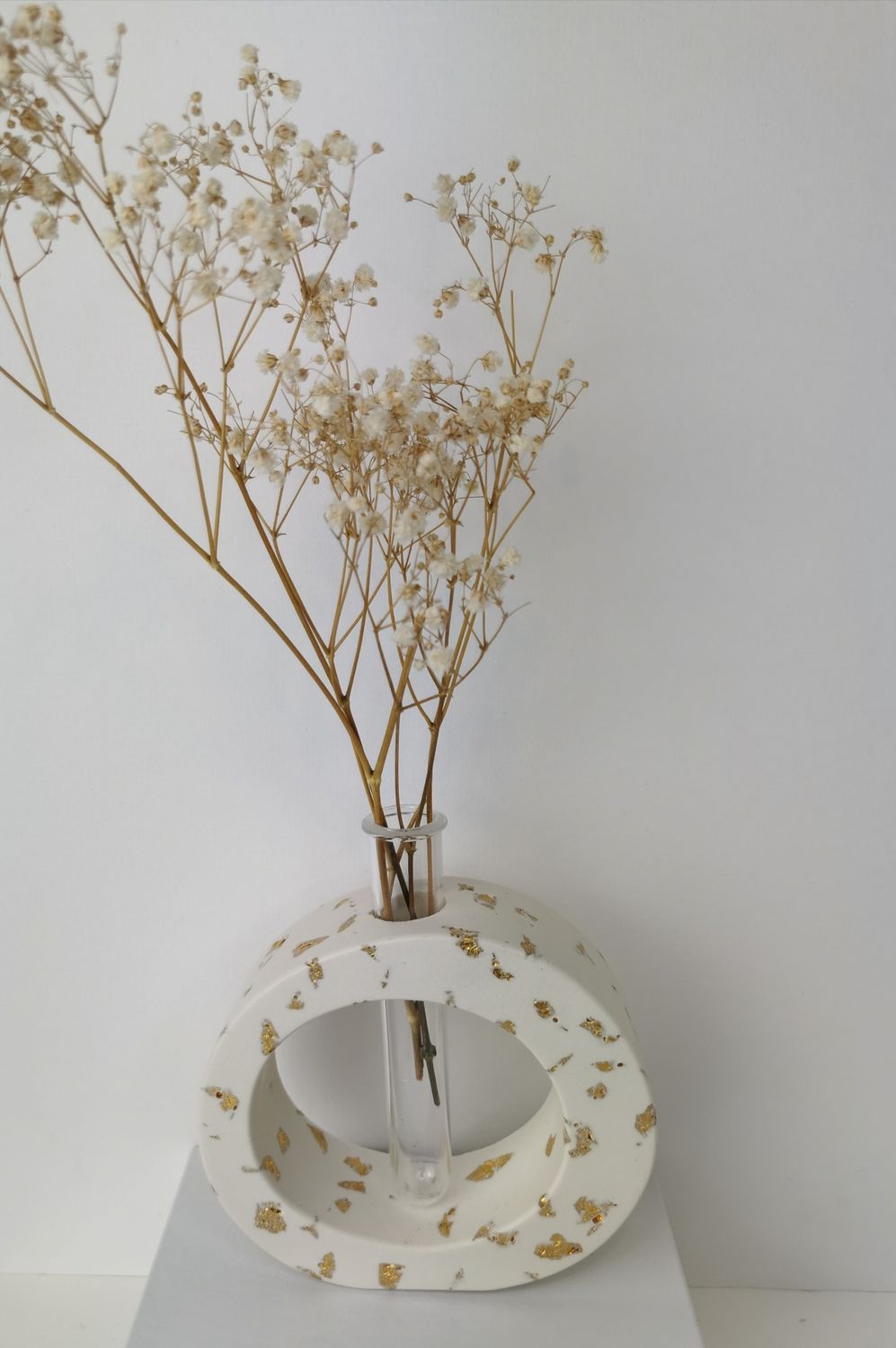 Vase with Propagation Tube — Gold Leaf