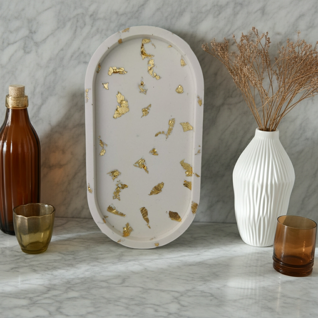 Oval Tray — Gold Leaf